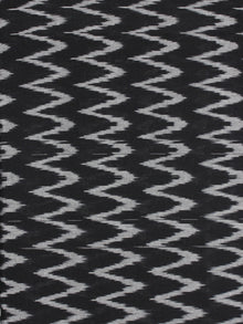 Black Ivory Pochampally Hand Weaved Ikat Fabric Per Meter - F0916752