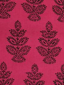 Magenta Pink Black Bagh Printed Cotton Fabric Per Meter - F005F2091