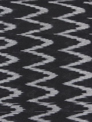 Black Ivory Pochampally Hand Weaved Ikat Fabric Per Meter - F0916752