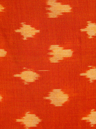 Orange Yellow Pochampally Hand Weaved Ikat Mercerised Cotton Fabric Per Meter - F002F1984