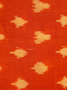 Orange Yellow Pochampally Hand Weaved Ikat Mercerised Cotton Fabric Per Meter - F002F1984