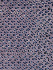 Blue Purple Hand Block Printed Cotton Fabric Per Meter - F001F2367