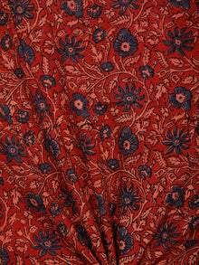 Red Indigo Black Beige Ajrakh Hand Block Printed Cotton Fabric Per Meter - F003F1773
