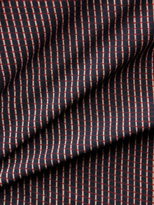 Black Red Ivory Ajrakh Hand Block Printed Cotton Fabric Per Meter - F003F1543
