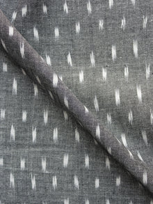 Grey White Pochampally Hand Weaved Ikat Fabric Per Meter - F003F1254