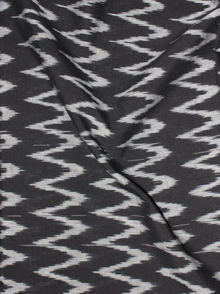 Black Ivory Pochampally Hand Weaved Ikat Fabric Per Meter - F0916752