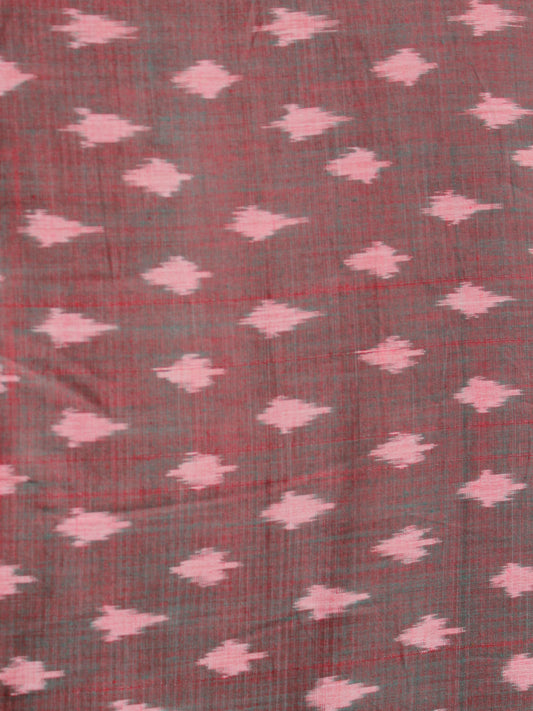 Maroon Pink Pochampally Hand Weaved Ikat Mercerised Cotton Fabric Per Meter - F002F1985