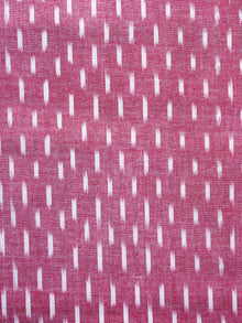 Pink White Pochampally Hand Weaved Ikat Fabric Per Meter - F003F1249