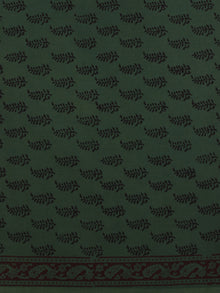 Bottle Green Black Bagh Printed Cotton Fabric Per Meter - F005F2092