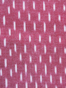 Pink White Pochampally Hand Weaved Ikat Fabric Per Meter - F003F1249