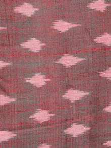 Maroon Pink Pochampally Hand Weaved Ikat Mercerised Cotton Fabric Per Meter - F002F1985