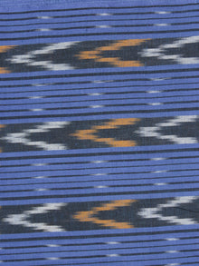 Black Blue Orange Ivory Pochampally Hand Weaved Ikat Fabric Per Meter - F0916753