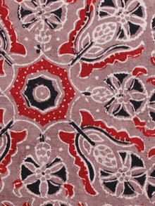 Light Brown Black Red Ivory Ajrakh Hand Block Printed Cotton Fabric Per Meter - F003F1616