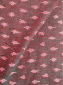Maroon Pink Pochampally Hand Weaved Ikat Mercerised Cotton Fabric Per Meter - F002F1985
