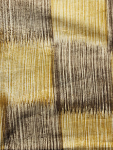 Mustard Beige Black Hand Painted Cotton Fabric Per Meter - F001F1088