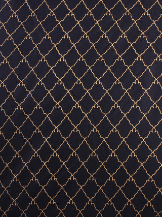 Blue Gold Printed Cotton Fabric Per Meter - F001F2199