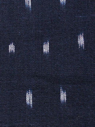 Indigo Ivory Pochampally Hand Woven Ikat Cotton Fabric Per Meter - F002F1443