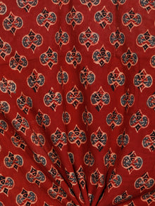Red Black Grey Beige Ajrakh Hand Block Printed Cotton Fabric Per Meter - F003F1775