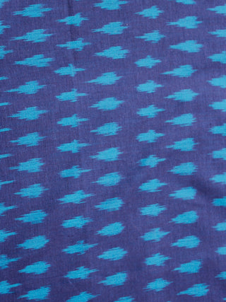 Blue Sky Blue Pochampally Hand Weaved Ikat Mercerised Cotton Fabric Per Meter - F002F1988