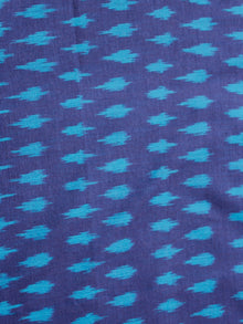 Blue Sky Blue Pochampally Hand Weaved Ikat Mercerised Cotton Fabric Per Meter - F002F1988
