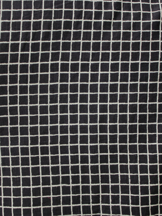 Black Ivory Hand Block Printed Cotton Fabric Per Meter - F001F1866