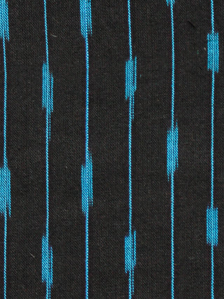 Black Turquoise Hand Woven Ikat Handloom Cotton Fabric Per Meter - F002F1444