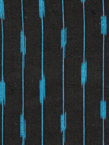 Black Turquoise Hand Woven Ikat Handloom Cotton Fabric Per Meter - F002F1444