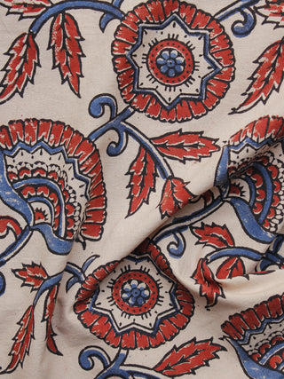 Baby Pink Red Black Blue Ajrakh Hand Block Printed Cotton Blouse Fabric - BPA067