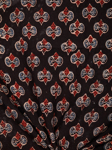 Black Maroon Blue Beige Ajrakh Hand Block Printed Cotton Fabric Per Meter - F003F1776