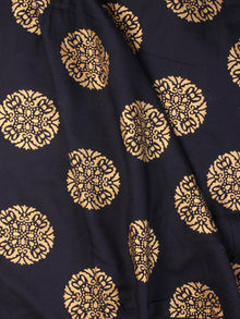 Blue Gold Block Printed Cotton Fabric Per Meter - F001F2200