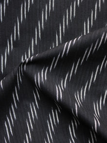 Black White Pochampally Hand Weaved Ikat Fabric Per Meter - F003F1251