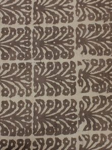 Beige Color Hand Block Printed Cotton Cambric Fabric Per Meter - F0916123