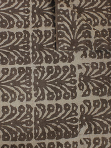 Beige Color Hand Block Printed Cotton Cambric Fabric Per Meter - F0916123