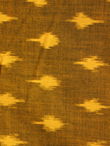 Mustard Yellow Pochampally Hand Weaved Ikat Mercerised Cotton Fabric Per Meter - F002F1987