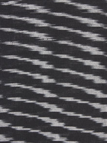 Black Ivory Pochampally Hand Weaved Ikat Fabric Per Meter - F0916755
