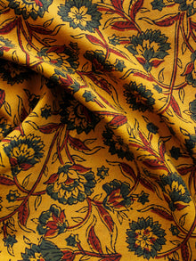 Bright Yellow Red Green Ajrakh Hand Block Printed Cotton Blouse Fabric - BPA0146