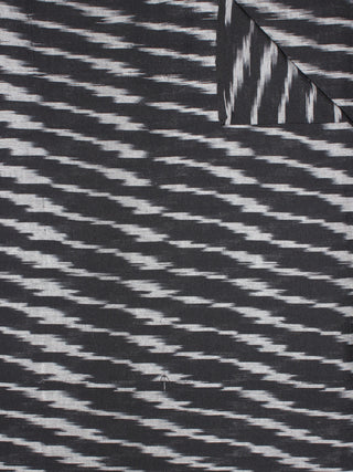 Black Ivory Pochampally Hand Weaved Ikat Fabric Per Meter - F0916755