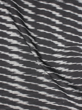 Black Ivory Pochampally Hand Weaved Ikat Fabric Per Meter - F0916755