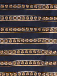 Blue Gold Block Printed Cotton Fabric Per Meter - F001F2201