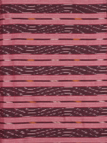 Maroon Pink Red Ivory  Pochampally Hand Weaved Ikat Fabric Per Meter - F0916756