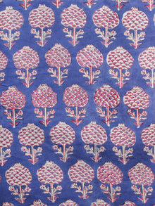 Blue Purple Red Hand Printed Cotton Fabric Per Meter - F001F1091