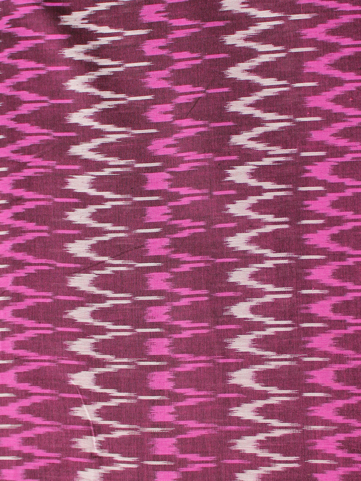 Wine Red Pink White Pochampally Hand Weaved Ikat Mercerised Cotton Fabric Per Meter - F002F1989
