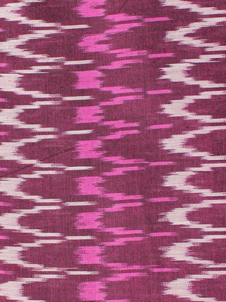 Wine Red Pink White Pochampally Hand Weaved Ikat Mercerised Cotton Fabric Per Meter - F002F1989