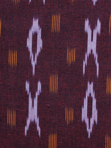 Maroon Yellow Pochampally Hand Weaved Ikat Fabric Per Meter - F003F1258