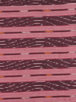 Maroon Pink Red Ivory  Pochampally Hand Weaved Ikat Fabric Per Meter - F0916756