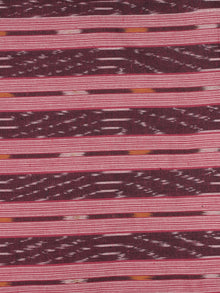 Maroon Pink Red Ivory  Pochampally Hand Weaved Ikat Fabric Per Meter - F0916756