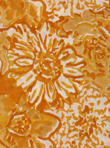 Mustard Yellow White Hand Block Printed Cotton Fabric Per Meter - F001F2035