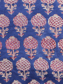 Blue Purple Red Hand Printed Cotton Fabric Per Meter - F001F1091