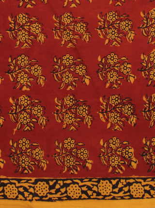 Rust Mustard Bagh Printed Cotton Fabric Per Meter - F005F2096