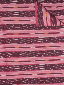 Maroon Pink Red Ivory  Pochampally Hand Weaved Ikat Fabric Per Meter - F0916756